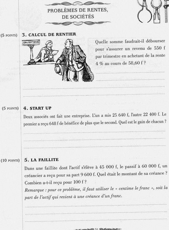 PROBLÈMES DE RENTES, DE SOCIETE