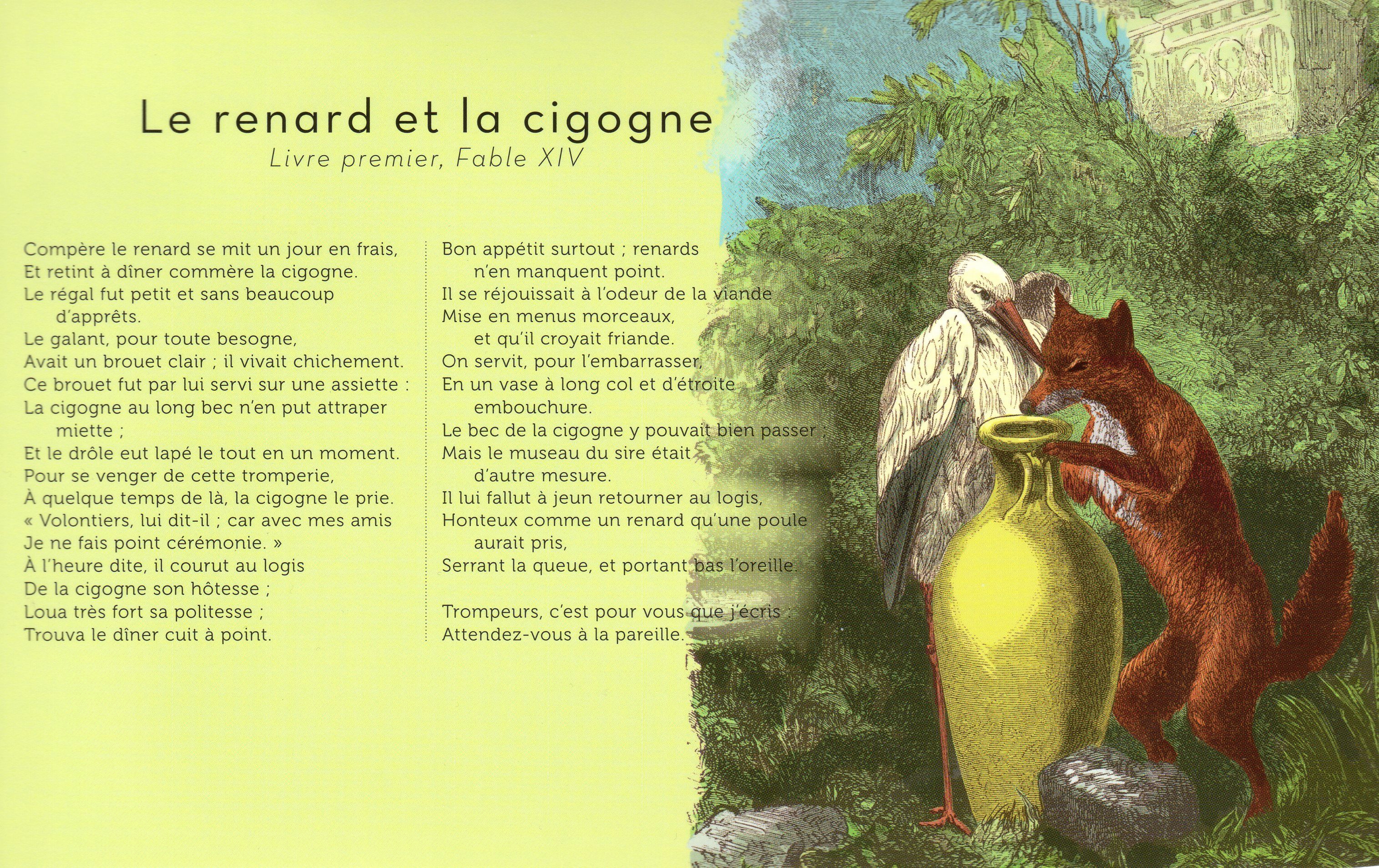 Le Renard Et La Cigogne Jean De La Fontaine