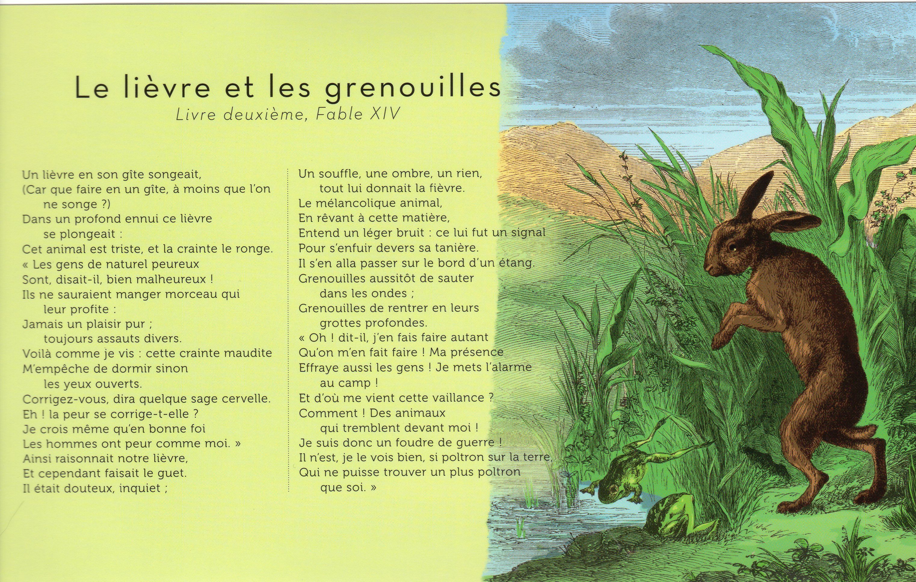 "Le lièvre et les grenouilles" de Jean de La Fontaine