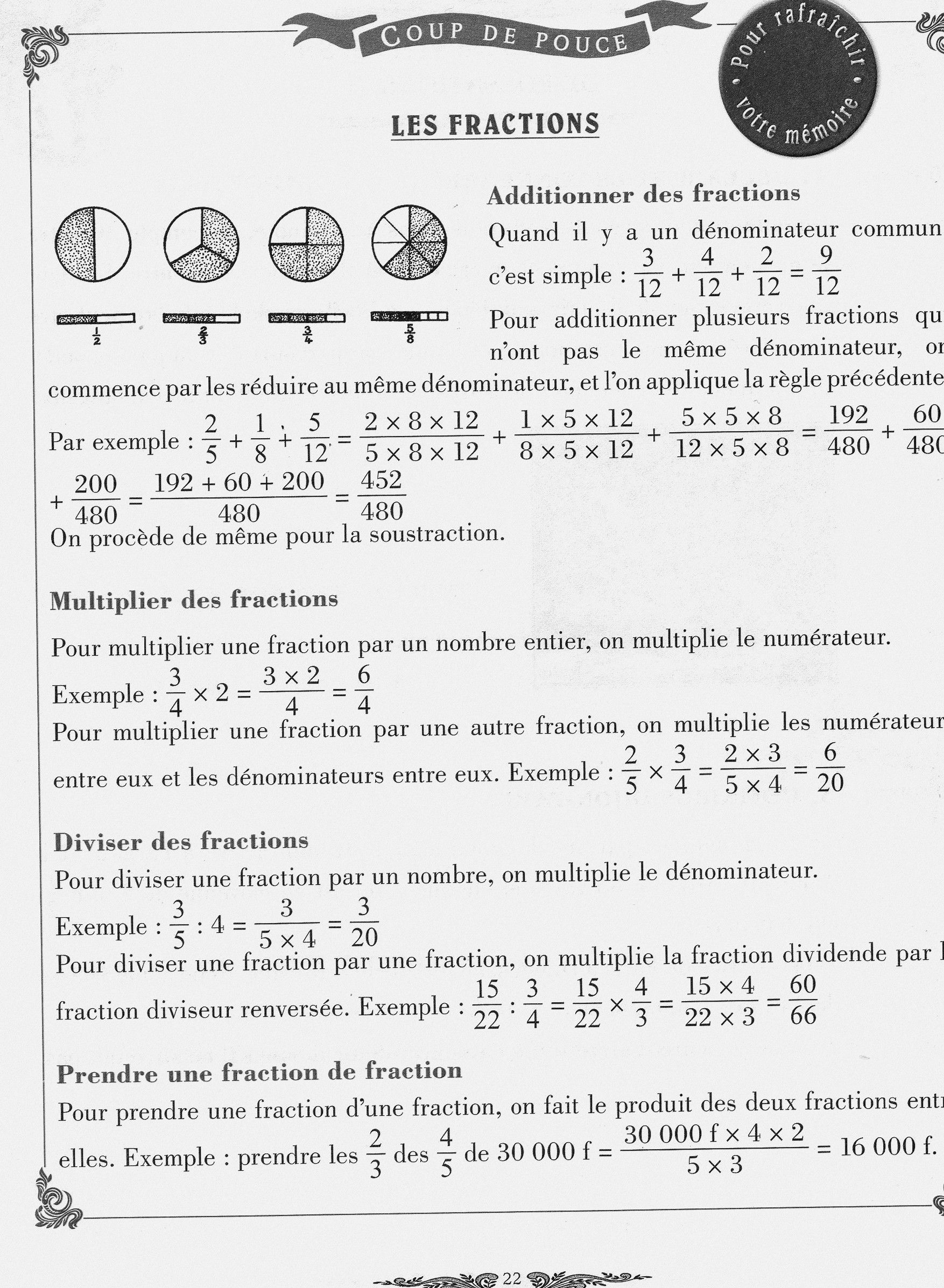 FRACTIONS ENTRAINEMENT